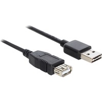 EASY-USB 2.0-A - USB 2.0-A, 5m USB-kabel USB A Sort, Forlængerledning