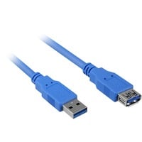 USB 3.0 M>F USB-kabel 3 m Blå, Forlængerledning