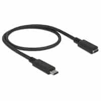 85532 USB-kabel 0,5 m USB 3.2 Gen 1 (3.1 Gen 1) USB C Sort, Forlængerledning