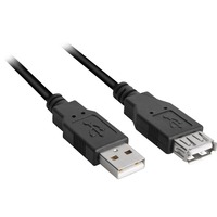 4044951015399 USB-kabel 0,5 m USB 2.0 USB A Sort, Forlængerledning