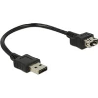 0.2m 2xUSB2.0-A USB-kabel 0,2 m USB 2.0 USB A Sort, Forlængerledning